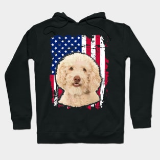 Poodle Us Flag 4Th Of July Hoodie